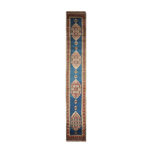 Turkish Vintage Hand Knotted Southwestern Runner Wool Area Rug 3' x 19'3" - Oriental Rug Of Houston