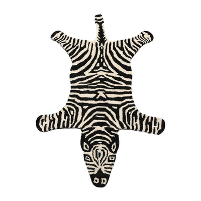 Zebra Handmade 100% Wool Novelty/Animal Oriental Area Rug Black 3'x5' - Oriental Rug Of Houston