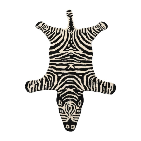 Zebra Handmade 100% Wool Novelty/Animal Oriental Area Rug Black 3'x5'