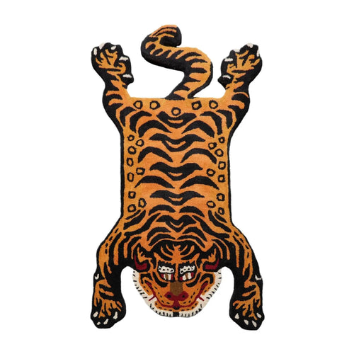 Tiger Handmade 100% Wool Novelty/Animal Oriental Area Rug Orange 3' x 5' - Oriental Rug Of Houston