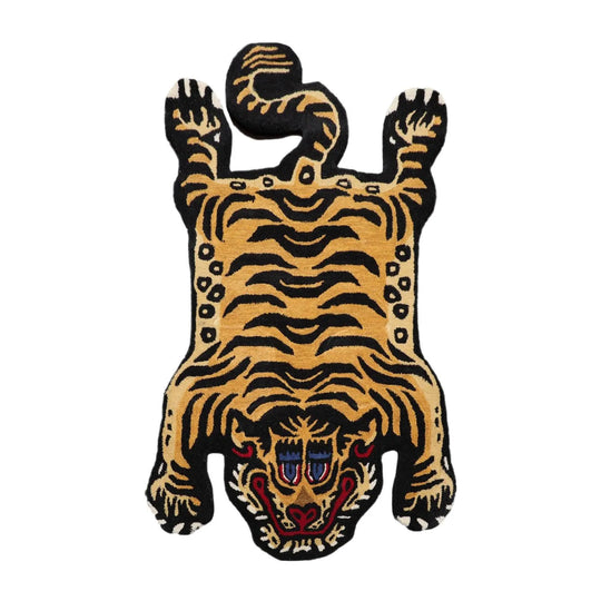 Tiger Handmade 100% Wool Novelty/Animal Oriental Area Rug Gold 3' x 5'