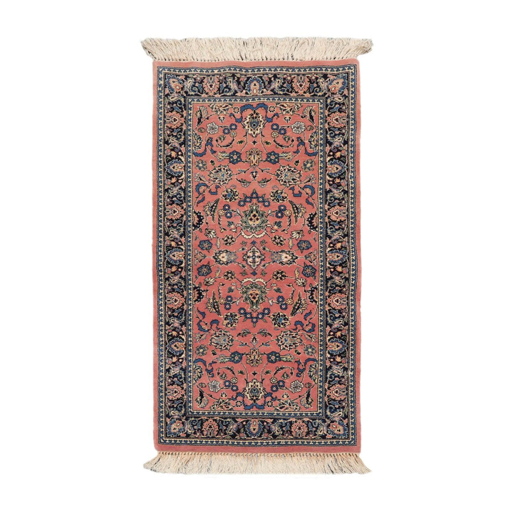 2' x4' 3'' Blush Blue Ivory Color Hand Knotted Persian 100% Wool Traditional Oriental Rug