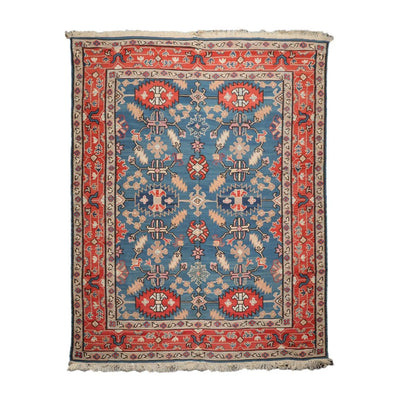 8' x 10' Authentic Turkish Kilim Hand Woven Wool Arts & Crafts Area Rug Blue - Oriental Rug Of Houston