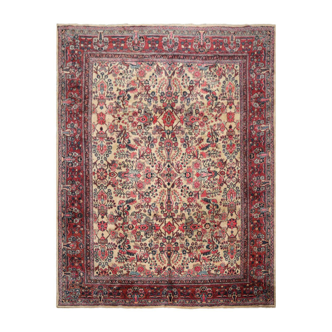 9x12 Vintage Tribal Hand Knotted 100% Wool Traditional Area Rug Beige - Oriental Rug Of Houston