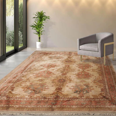 10' x 11'9'' Velvety Soft Plush Pile Turkish Oushak Hand Knotted Wool Area Rug Beige - Oriental Rug Of Houston