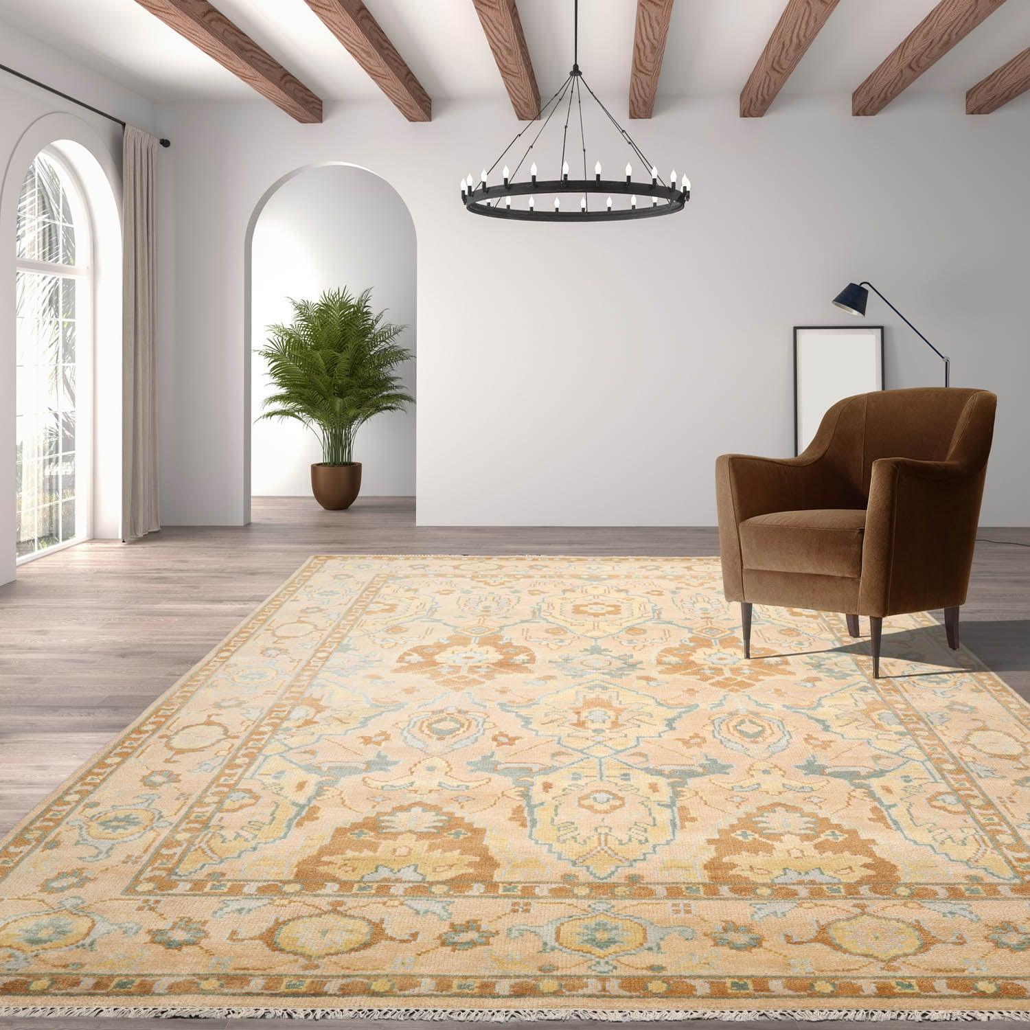 Oushak Rug 3x5, Modern Turkish Rug for Living Room, Accent Rug for