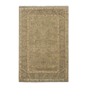 5'6" x 8'6'' Hand Knotted 100% Wool Caucasian Traditional Oriental Area Rug Champagne, Moss Color - Oriental Rug Of Houston
