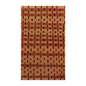 3' x 5' Hand Knotted Tibetan 100% Wool Tibetan Modern & Contemporary Oriental Area Rug Maple,Brown Color - Oriental Rug Of Houston