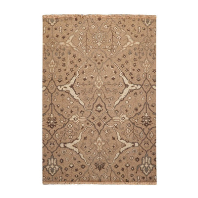 4'x5'10'' Hand Knotted Soumak 100% Wool Soumak Traditional Oriental Area Rug Camel, Beige Color - Oriental Rug Of Houston