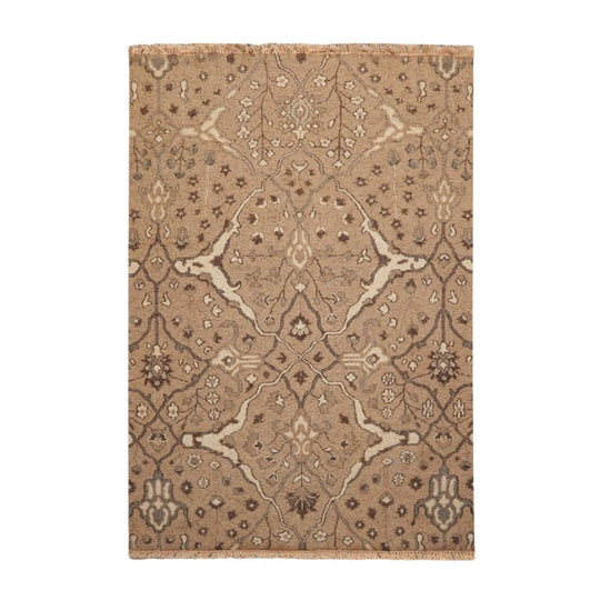 4'x5'10'' Hand Knotted Soumak 100% Wool Soumak Traditional Oriental Area Rug Camel, Beige Color
