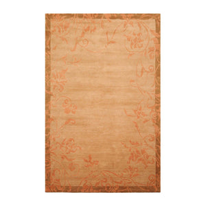 5'6''x8'6'' Hand Knotted Tibetan 100% Wool Tibetan Traditional Oriental Area Rug maple, Pale Peach Color - Oriental Rug Of Houston