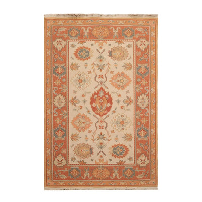 3'6''x5'6'' Hand Knotted Soumak 100% Wool Soumak Traditional Oriental Area Rug Beige, Teracotta Color - Oriental Rug Of Houston