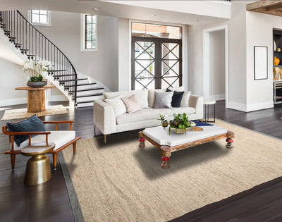 9' 4''x11' 9'' Beige Oatmeal Brown Color Hand Woven Flat Weave 100% Wool Modern & Contemporary Oriental Rug