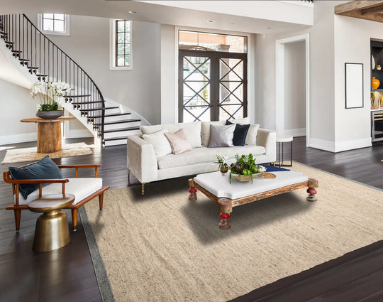 LoomBloom 9x12 Beige Hand Woven Contemporary Geometric Flatweave Wool Oriental Area Rug