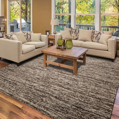 9' 6''x11' 7'' Beige Brown Color Hand Woven Flat Weave 100% Wool Modern & Contemporary Oriental Rug