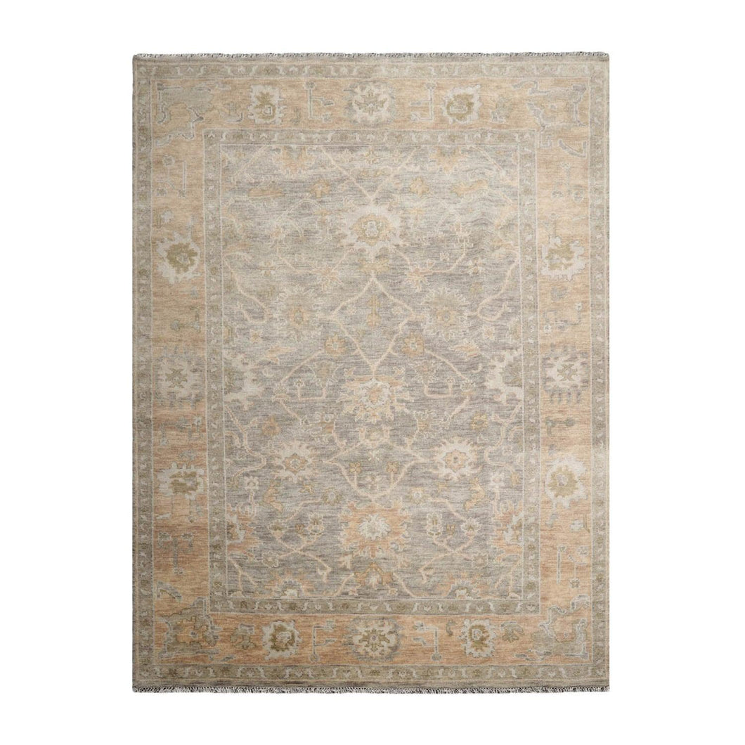 9'x12' Hand Knotted Oushak 100% Wool Transitional Oriental Area Rug Moss, Tan Color - Oriental Rug Of Houston