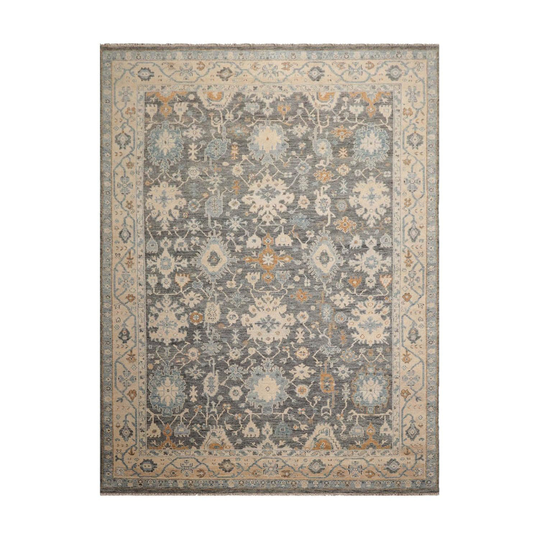 9'x12' Hand Knotted Muted Turkish Oushak 100% Wool Traditional Oriental Area Rug Gray, Beige Color - Oriental Rug Of Houston