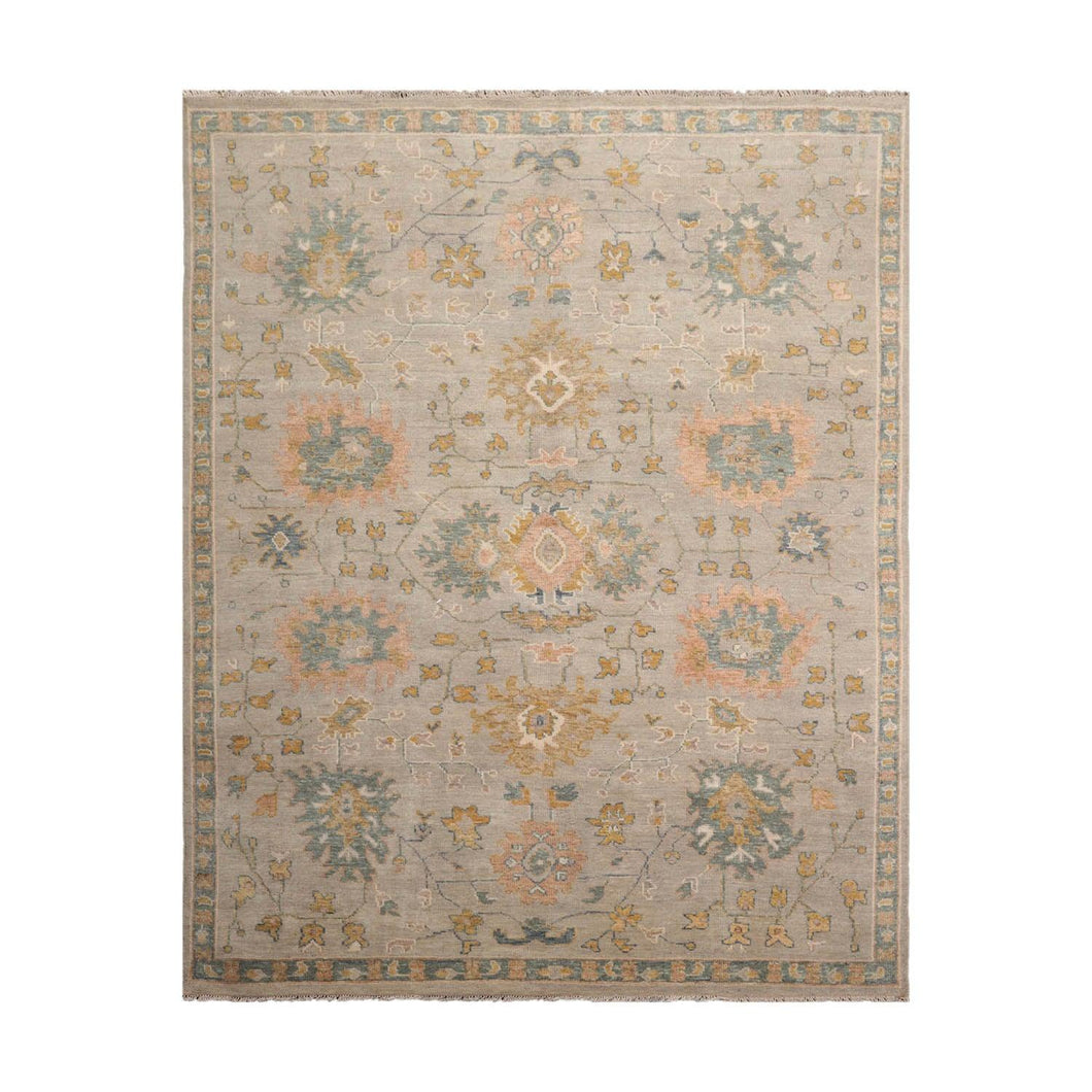 7' 10''x9' 10'' Hand Knotted Muted Turkish Oushak 100% Wool Traditional Oriental Area Rug Taupe, Peach Color - Oriental Rug Of Houston