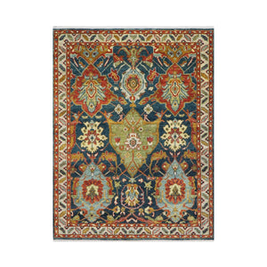 8x10 LoomBloom Muted Turkish Oushak Hand Knotted 100% Wool Transitional Oriental Area Rug Navy, Beige Color - Oriental Rug Of Houston