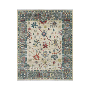 7' 11''x10' 1'' LoomBloom Muted Turkish Oushak Hand Knotted 100% Wool Transitional Oriental Area Rug Beige, Gray Color - Oriental Rug Of Houston