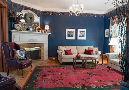 Multi Size Hand Tufted Floral New Zealand Wool Chinese Art Deco  Oriental Area Rug Pink,Emerald Color