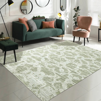 5' 2''x7' 6'' Tone On Tone Gray Color Hand Knotted Persian Wool/Bamboo Silk Transitional Oriental Rug