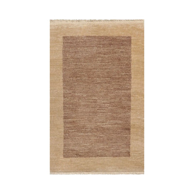 2' 4''x3' 9'' Brown Beige Color Hand Knotted Persian 100% Wool Modern & Contemporary Oriental Rug