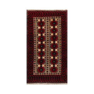 3' 3''x5' 10'' Red Charcoal Ivory Color Hand Knotted Persian 100% Wool Traditional Oriental Rug