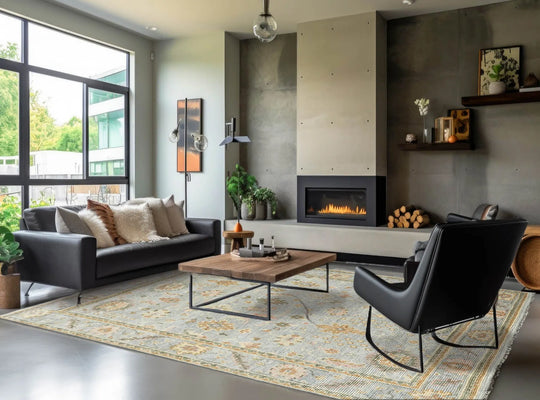 9x12 LoomBloom Slate Hand Knotted 100% Wool Traditional Oriental Area Rug