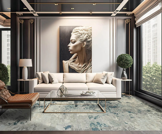 8x10 LoomBloom Gray Hand Knotted 100% Wool Tibetan Modern Oriental Area Rug