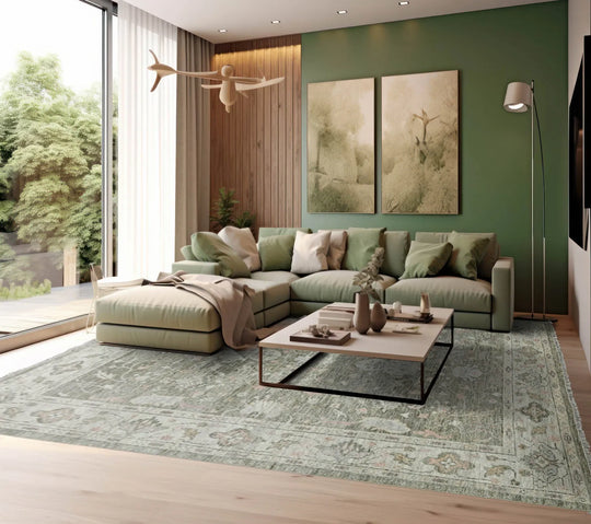 9x12 LoomBloom Moss Beige Hand Knotted 100% Wool Turkish Oushak Traditional Oriental Area Rug