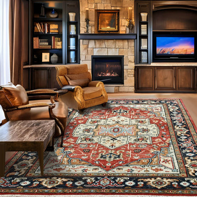 5' 10''x9'  Rust Charcoal Color Hand Knotted Persian 100% Wool Traditional Oriental Rug