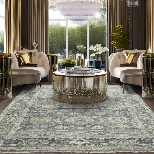 8x10 LoomBloom Muted Earth Hand Knotted 100% Wool Turkish Oushak Traditional Oriental Area Rug