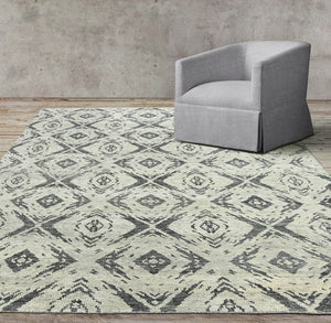 6' x8' 9'' Tone On Tone Gray Color Hand Knotted Persian 100% Wool Modern & Contemporary Oriental Rug