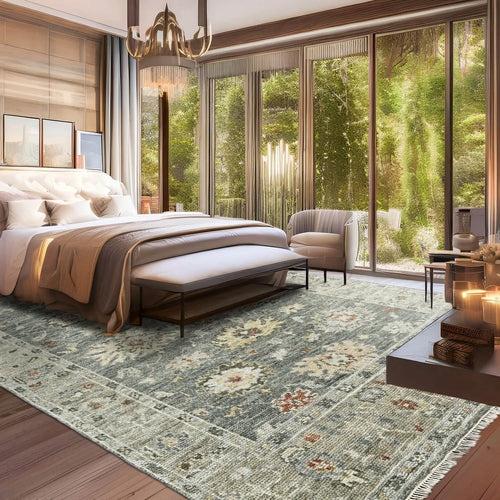 6' x9'  Gray Beige Brown Color Hand Knotted Persian 100% Wool Traditional Oriental Rug