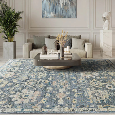 7' 11''x9' 10'' Charcoal Color Hand Knotted Persian 100% Wool Traditional Oriental Rug