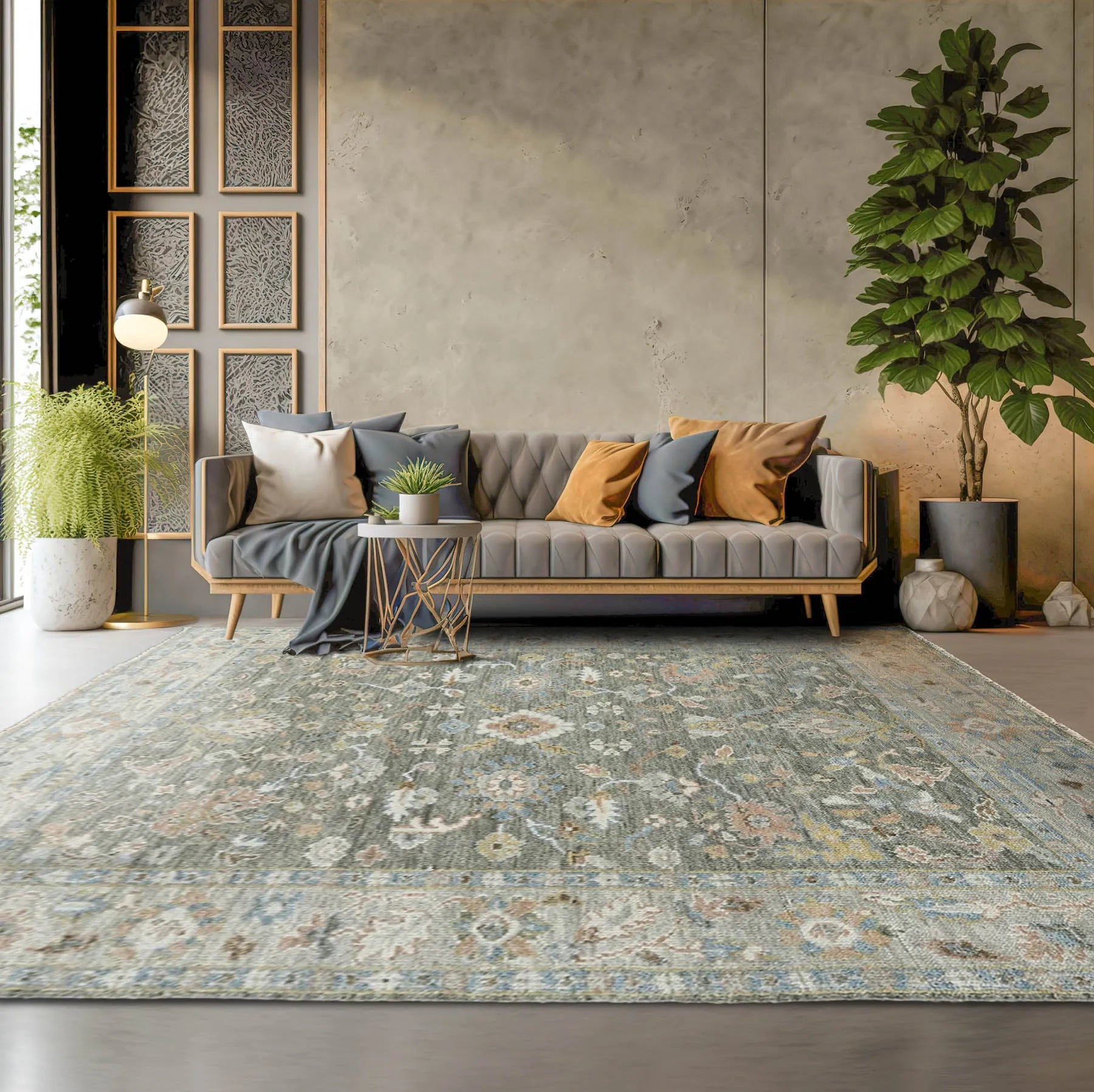 8x10 LoomBloom Gray Hand Knotted 100% Wool Traditional Oriental Area Rug