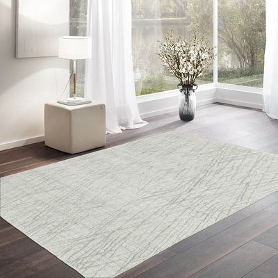 4' x6'  Tone On Tone Gray Color Hand Knotted Tibetan 100% Wool Modern & Contemporary Oriental Rug