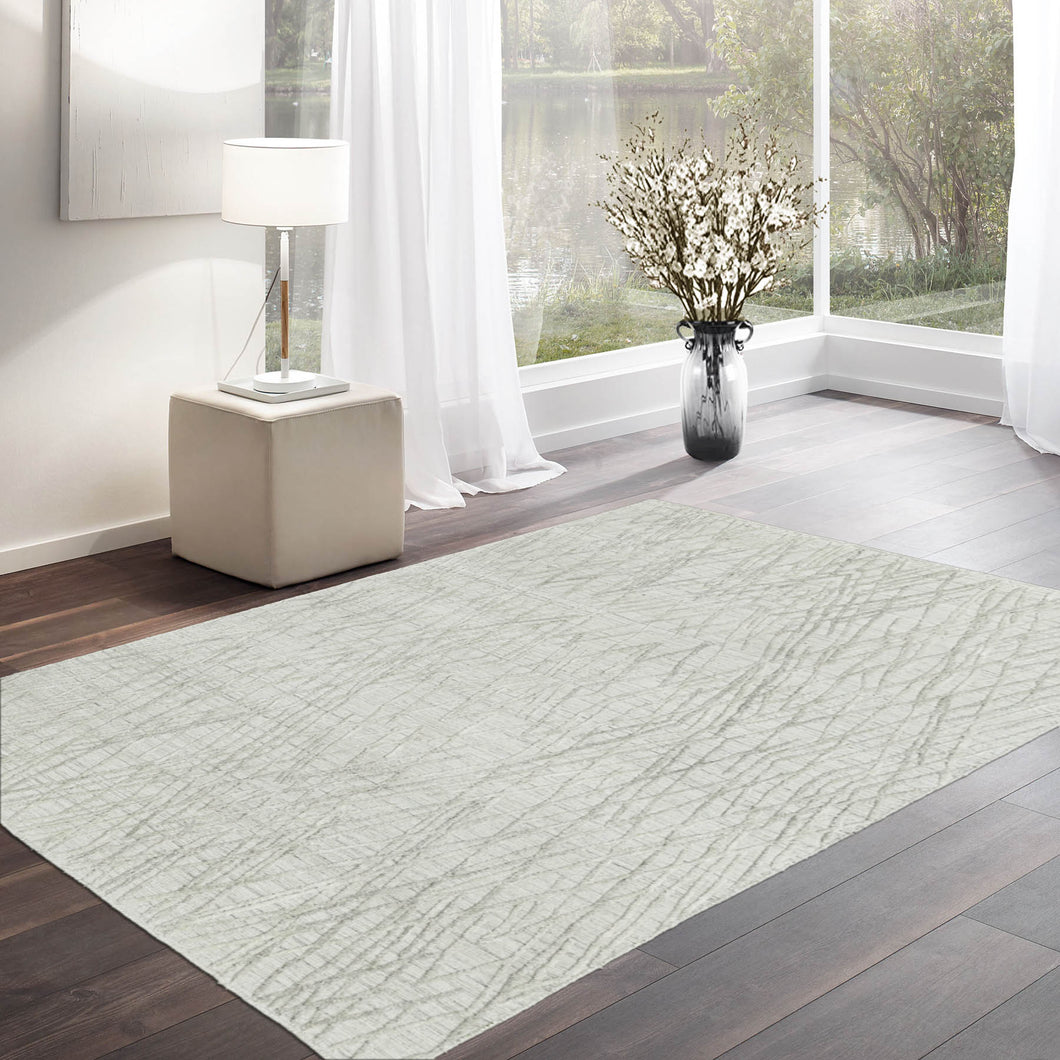 4' x6'  Tone On Tone Gray Color Hand Knotted Tibetan 100% Wool Modern & Contemporary Oriental Rug