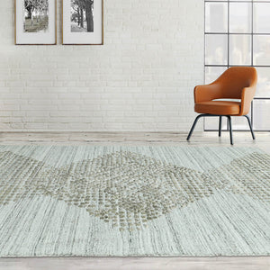 3' 11''x6'  Gray Moss Color Hand Knotted Tibetan 100% Wool Modern & Contemporary Oriental Rug