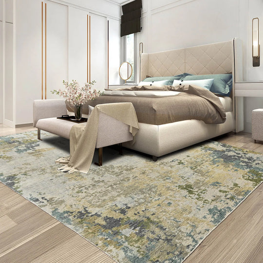 8x10 Gray LoomBloom Hand Knotted Modern Abstract Tibetan 100% Wool Oriental Area Rug