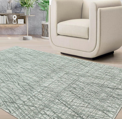 4' x5' 11'' Tone On Tone Gray Color Hand Made Persian 100% Wool Modern & Contemporary Oriental Rug