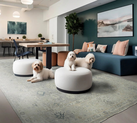 Multi Size Gray, Beige Hand Knotted Afghan Oushak 100% Wool Traditional Oriental Area Rug