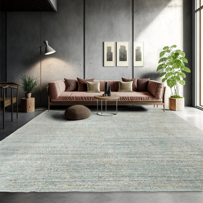 7' 10''x9' 9'' Celadon Beige Color Hand Knotted Hand Made 100% Wool Modern & Contemporary Oriental Rug
