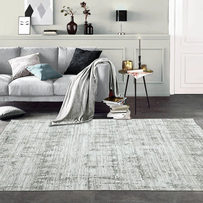 7' 10''x9' 10'' Gray Silver Color Hand Knotted Hand Made 100% Wool Modern & Contemporary Oriental Rug