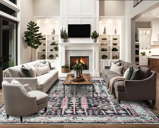 Multi Size Black, Gray Hand Knotted Arts & Crafts 100% Wool Turkish Oushak Traditional Oriental Area Rug