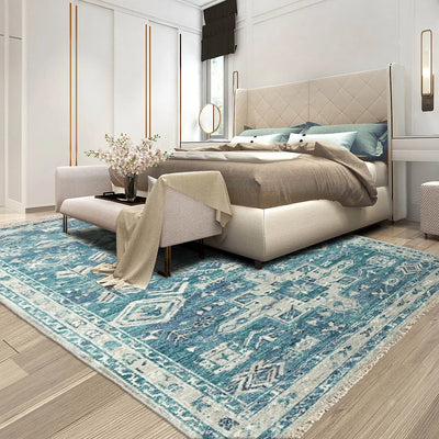 Multi Size Turquoise, Gray Hand Knotted Arts & Crafts 100% Wool Turkish Oushak Traditional Oriental Area Rug