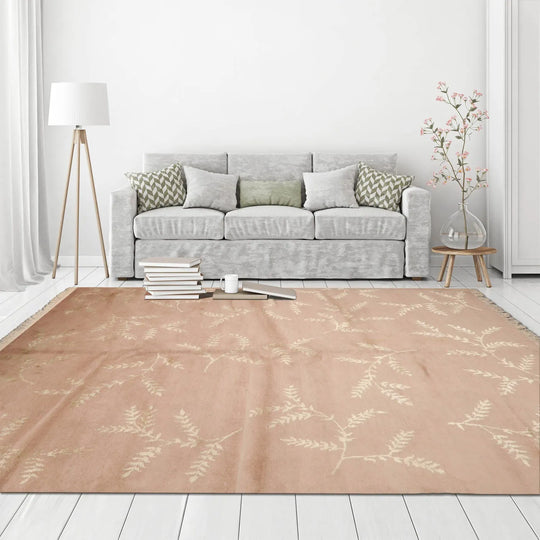 6x9 Tan, Green Hand Knotted Tibetan Wool and Silk Tibetan Traditional Oriental Area Rug