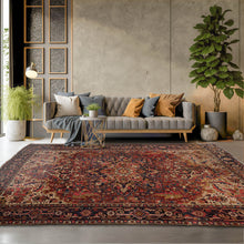8' 3''x11' 3'' Rust Midnight Blue   Rose Color Hand Knotted Persian 100% Wool Traditional Oriental Rug