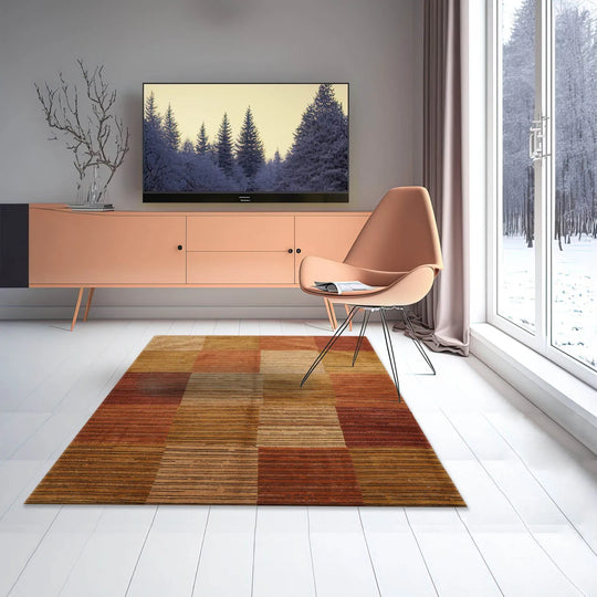 3x5 Rust, Gold Hand Knotted Tibetan 100% Wool Michaelian & Kohlberg Traditional Oriental Area Rug